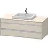 Image de Duravit Ketho Meuble sous-vasque sur console suspendu, 1200x496x550 mm, 2 tiroirs, pour lavabo à encastrer au centre, KT675609191