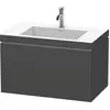 Image de Duravit L-Cube c-bonded Ensemble suspendu, 1 tiroir, sans trop-plein, 1 trou pour robinet, 800x500x480mm, LC6917O4949