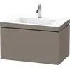 Image de Duravit L-Cube c-bonded Ensemble suspendu, 1 tiroir, sans trop-plein, 1 trou pour robinet, 800x500x480mm, LC6917O9090