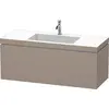 Image de Duravit L-Cube c-bonded Ensemble suspendu, 1 tiroir, sans trop-plein, 1 trou pour robinet, 1200x500x480mm, LC6919O4343