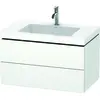 Image de Duravit L-Cube c-bonded Ensemble suspendu, 2 tiroirs, sans trop-plein, 1 trou pour robinet, 800x500x480mm, LC6927O1818