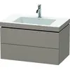 Image de Duravit L-Cube c-bonded Ensemble suspendu, 2 tiroirs, sans trop-plein, 1 trou pour robinet, 800x500x480mm, LC6927O4343