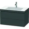 Image de Duravit L-Cube c-bonded Ensemble suspendu, 2 tiroirs, sans trop-plein, 1 trou pour robinet, 800x500x480mm, LC6927O4949