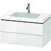 Image de Duravit L-Cube c-bonded Ensemble suspendu, 2 tiroirs, sans trop-plein, 1 trou pour robinet, 800x500x480mm, LC6927O2222