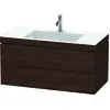 Image de Duravit L-Cube c-bonded Ensemble suspendu, 2 tiroirs, sans trop-plein, 1 trou pour robinet, 1000x500x480mm, LC6928O6969