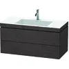 Image de Duravit L-Cube c-bonded Ensemble suspendu, 2 tiroirs, sans trop-plein, 1 trou pour robinet, 1000x500x480mm, LC6928O7272