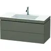 Image de Duravit L-Cube c-bonded Ensemble suspendu, 2 tiroirs, sans trop-plein, 1 trou pour robinet, 1000x500x480mm, LC6928O9090