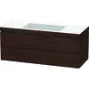Image de Duravit L-Cube c-bonded Ensemble suspendu, 2 tiroirs, sans trop-plein, sans trou pour robinetterie, 1200x500x480mm, LC6929N6969