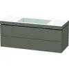 Image de Duravit L-Cube c-bonded Ensemble suspendu, 2 tiroirs, sans trop-plein, sans trou pour robinetterie, 1200x500x480mm, LC6929N9090