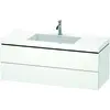 Image de Duravit L-Cube c-bonded Ensemble suspendu, 2 tiroirs, sans trop-plein, 1 trou pour robinet, 1200x500x480mm, LC6929O1818