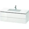 Image de Duravit L-Cube c-bonded Ensemble suspendu, 2 tiroirs, sans trop-plein, 1 trou pour robinet, 1200x500x480mm, LC6929O2222