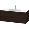 Image de Duravit L-Cube c-bonded Ensemble suspendu, 2 tiroirs, sans trop-plein, 1 trou pour robinet, 1200x500x480mm, LC6929O6969