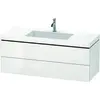 Image de Duravit L-Cube c-bonded Ensemble suspendu, 2 tiroirs, sans trop-plein, 1 trou pour robinet, 1200x500x480mm, LC6929O8585