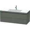 Image de Duravit L-Cube c-bonded Ensemble suspendu, 2 tiroirs, sans trop-plein, 1 trou pour robinet, 1200x500x480mm, LC6929O9090
