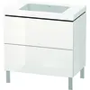 Image de Duravit L-Cube c-bonded Ensemble vertical, 2 tiroirs, sans trop-plein, sans trou pour robinetterie, 800x698x480mm, LC6937N2222