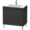 Image de Duravit L-Cube c-bonded Ensemble vertical, 2 tiroirs, sans trop-plein, 1 trou pour robinet, 800x698x480mm, LC6937O7272