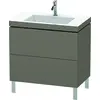 Image de Duravit L-Cube c-bonded Ensemble vertical, 2 tiroirs, sans trop-plein, 1 trou pour robinet, 800x698x480mm, LC6937O9090