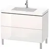 Image de Duravit L-Cube c-bonded Ensemble vertical, 2 tiroirs, sans trop-plein, sans trou pour robinetterie, 1000x698x480mm, LC6938N6969