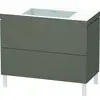 Image de Duravit L-Cube c-bonded Ensemble vertical, 2 tiroirs, sans trop-plein, sans trou pour robinetterie, 1000x698x480mm, LC6938N9090