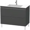 Image de Duravit L-Cube c-bonded Ensemble vertical, 2 tiroirs, sans trop-plein, 1 trou pour robinet, 1000x698x480mm, LC6938O4949