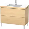 Image de Duravit L-Cube c-bonded Ensemble vertical, 2 tiroirs, sans trop-plein, 1 trou pour robinet, 1000x698x480mm, LC6938O7171