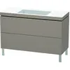Image de Duravit L-Cube c-bonded Ensemble vertical, 2 tiroirs, sans trop-plein, sans trou pour robinetterie, 1200x698x480mm, LC6939N4343