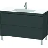 Image de Duravit L-Cube c-bonded Ensemble vertical, 2 tiroirs, sans trop-plein, 1 trou pour robinet, 1200x698x480mm, LC6939O4949