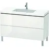 Image de Duravit L-Cube c-bonded Ensemble vertical, 2 tiroirs, sans trop-plein, 1 trou pour robinet, 1200x698x480mm, LC6939O8585