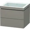 Image de Duravit L-Cube c-bonded Ensemble suspendu, 2 tiroirs, sans trop-plein, sans trou pour robinetterie, 600x500x480mm, LC6926N4343