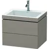 Image de Duravit L-Cube c-bonded Ensemble suspendu, 2 tiroirs, sans trop-plein, 1 trou pour robinet, 600x500x480mm, LC6926O4343