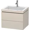 Image de Duravit L-Cube c-bonded Ensemble suspendu, 2 tiroirs, sans trop-plein, 1 trou pour robinet, 600x500x480mm, LC6926O9191