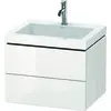 Image de Duravit L-Cube c-bonded Ensemble suspendu, 2 tiroirs, sans trop-plein, 1 trou pour robinet, 600x500x480mm, LC6926O2222