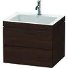 Image de Duravit L-Cube c-bonded Ensemble suspendu, 2 tiroirs, sans trop-plein, 1 trou pour robinet, 600x500x480mm, LC6926O6969