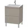Image de Duravit L-Cube c-bonded Ensemble vertical, 2 tiroirs, sans trop-plein, 1 trou pour robinet, 600x698x480mm, LC6936O4343