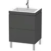 Image de Duravit L-Cube c-bonded Ensemble vertical, 2 tiroirs, sans trop-plein, 1 trou pour robinet, 600x698x480mm, LC6936O4949
