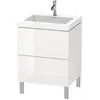 Image de Duravit L-Cube c-bonded Ensemble vertical, 2 tiroirs, sans trop-plein, 1 trou pour robinet, 600x698x480mm, LC6936O8585