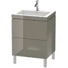 Image de Duravit L-Cube c-bonded Ensemble vertical, 2 tiroirs, sans trop-plein, 1 trou pour robinet, 600x698x480mm, LC6936O8989