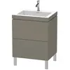 Image de Duravit L-Cube c-bonded Ensemble vertical, 2 tiroirs, sans trop-plein, 1 trou pour robinet, 600x698x480mm, LC6936O9090