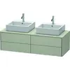 Image de Duravit XSquare Meuble sous-vasque sur console suspendu, pour deux vasques, 4 tiroirs, 1400x400x548mm, XS4916B6060