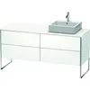 Image de Duravit XSquare Meuble sous-lavabo sur console au sol, 4 tiroirs, vasque à droite, 1600x778x548mm, XS4924R1818