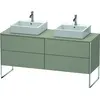 Image de Duravit XSquare Meuble sous-vasque sur console au sol, pour deux vasques, 4 tiroirs, 1600x778x548mm, XS4927B9292