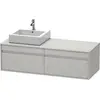 Image de Duravit Ketho Meuble sous-lavabo sur console suspendu, 1400x426x550 mm, 2 tiroirs, pour vasque à poser, position à gauche, KT6697L0707