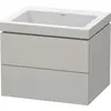Image de Duravit L-Cube c-bonded Ensemble suspendu, 2 tiroirs, sans trop-plein, sans trou pour robinetterie, 600x500x480mm, LC6926N0707