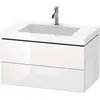 Image de Duravit L-Cube c-bonded Ensemble suspendu, 2 tiroirs, sans trop-plein, sans trou pour robinetterie, 800x500x480mm, LC6927N2121