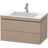 Image de Duravit L-Cube c-bonded Ensemble suspendu, 2 tiroirs, sans trop-plein, 1 trou pour robinet, 800x500x480mm, LC6927O7575