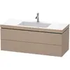 Image de Duravit L-Cube c-bonded Ensemble suspendu, 2 tiroirs, sans trop-plein, 1 trou pour robinet, 1200x500x480mm, LC6929O7575