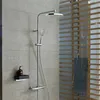 Image de Duravit - Colonne De Douche Système De Douche Mural En Laiton Chromé Avec Mélangeur, Pommeau De Douche Et Tête De Douche Ronde - 122x48,5x26cm