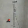 Image de Duravit - Colonne De Douche Système De Douche Mural En Laiton Chromé Avec Mélangeur, Pommeau De Douche Et Tête De Douche Ronde - 122x48,5x26cm