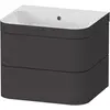 Image de Duravit Happy D.2 Plus c-bonded Set suspendu, 575x490mm, 2 tiroirs, sans trou pour robinetterie, HP4635N8080