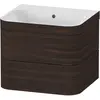 Image de Duravit Happy D.2 Plus c-bonded Set suspendu, 575x490mm, 2 tiroirs, sans trou pour robinetterie, HP4635N6969